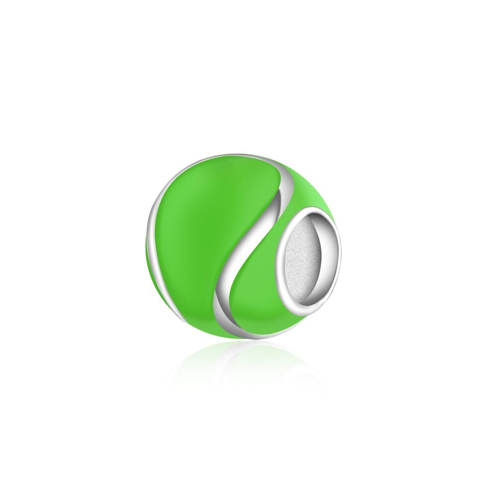 7362 Ball Bead Charm for Jewelry Making - 925 Sterling Silver Sports